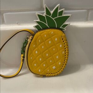 Tory Burch Pineapple-Shaped Yellow patent leather coin pouch